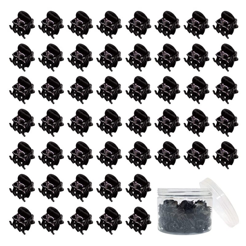 Yongdeli 50 PCS Mini Hair Claw Clipsï¼Œ Bangs Strong Grip Multifunction Clamp Clips. (Black) - Image 1